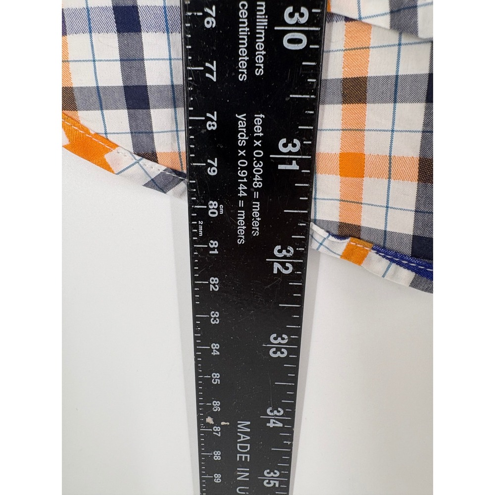 Robert Graham Men's L/G Plaid Long Sleeve Button Up Shirt Orange Navy Green - Picture 3 of 11